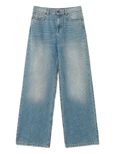TWINSET rhinestone-embellished jeans Blue 252TT2270