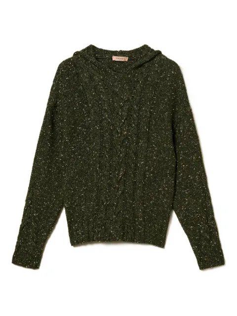 TWINSET cable-knit hooded sweater 252TT3432