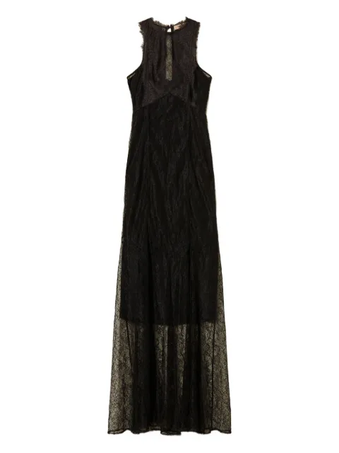 TWINSET halter lace-appliqué maxi dress Black 252TT2263