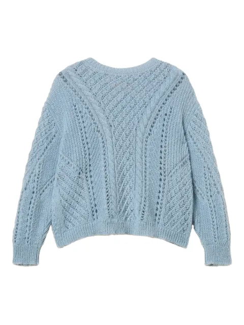 TWINSET cable-knit open-work sweater Blue 252TT3201