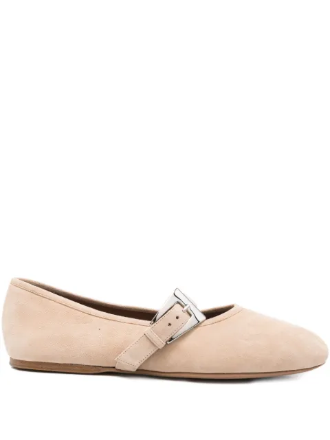 Paris Texas buckle-strap suede flats Neutrals PX1383XSA04