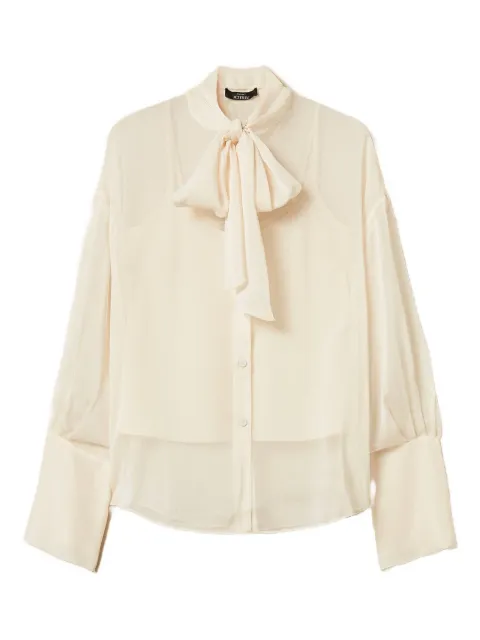 TWINSET tie-neck long-sleeve shirt White 252AT2210