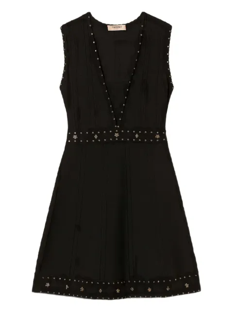 TWINSET mini rhinestone-embellished dress Black 252TP3272