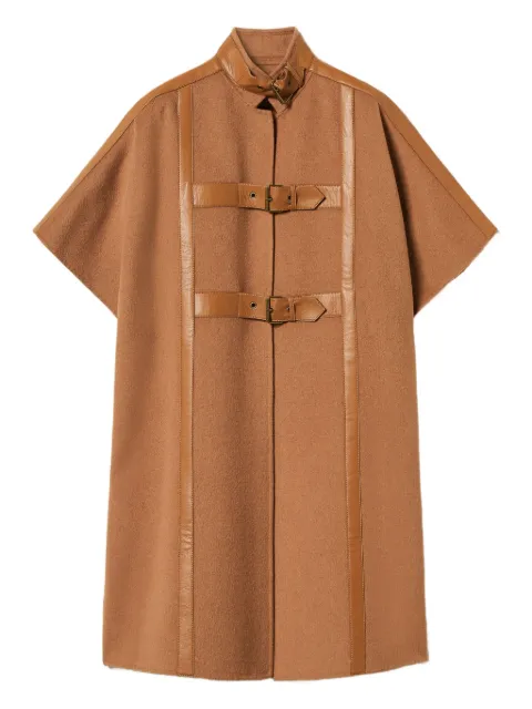 TWINSET buckle-fastening cape Brown 252TP2073