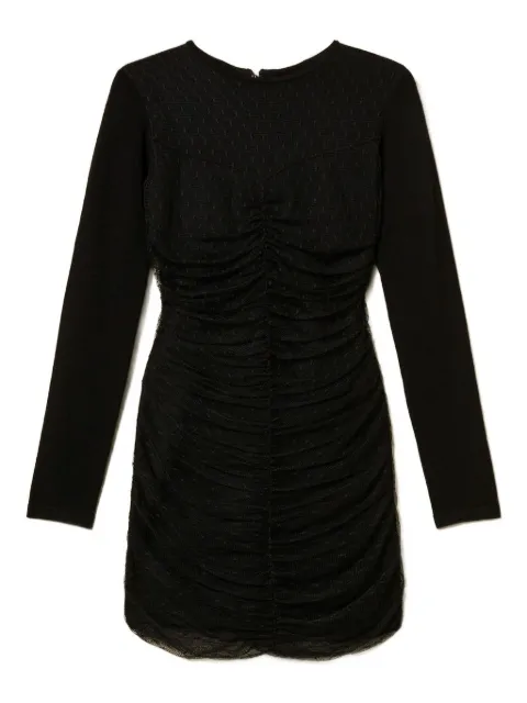 TWINSET tulle-paneled knitted dress Black 252TT3261
