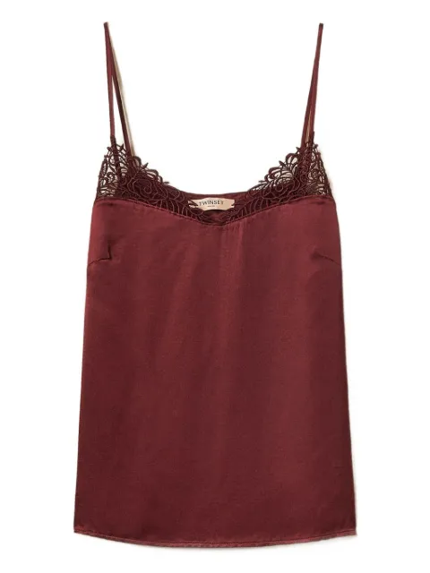 TWINSET lace-trimmed top Red 252TP2481