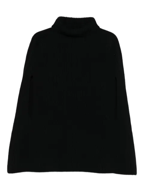 Jil Sander ribbed turtleneck cape Black J02ZZ0146J14511
