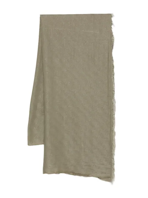 Peserico fringed metallic scarf Green S31521C0CC653