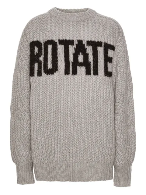 ROTATE BIRGER CHRISTENSEN logo ribbed-knit sweater Grey 114641039