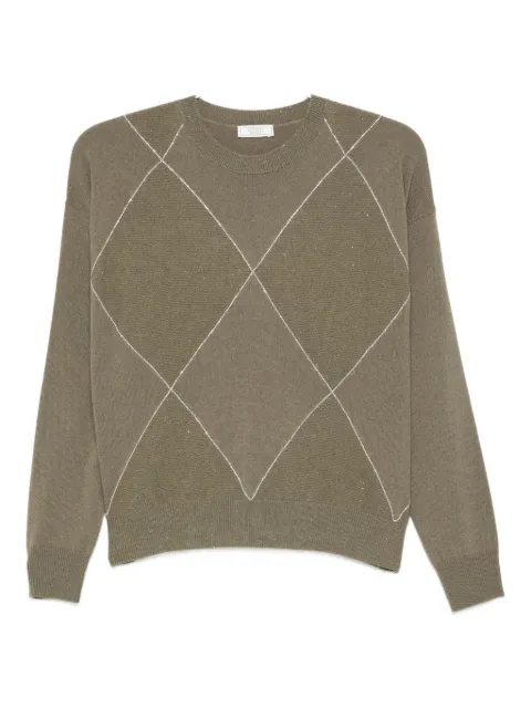 Peserico diamond-pattern sweater Green S99403F129283F38F