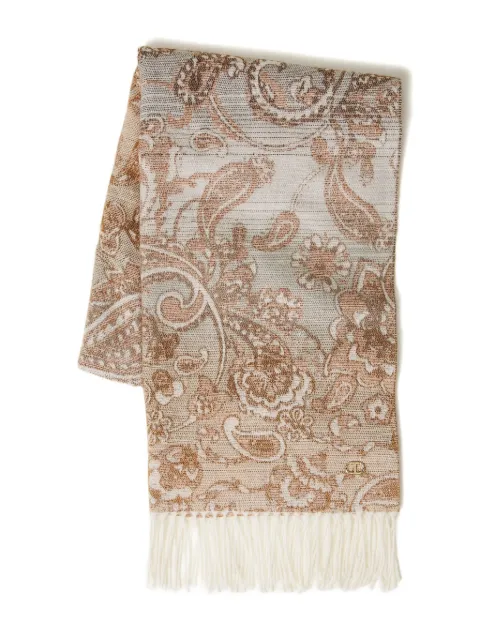 TWINSET paisley-pattern fringed scarf Brown 252TA4400