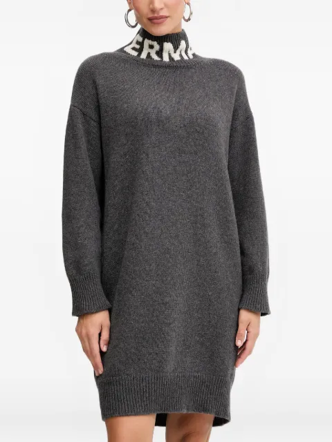 ERMANNO FIRENZE turtleneck knitted mini dress Grey 57TQ026EO1
