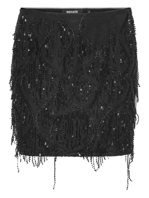 ROTATE BIRGER CHRISTENSEN sequin-embellished fringe skirt Black 114623