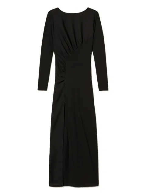 TWINSET gathered side-slit maxi dress Black 252TF2030