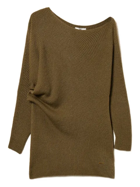 TWINSET asymmetric ribbed sweater Green 252LI3MAA
