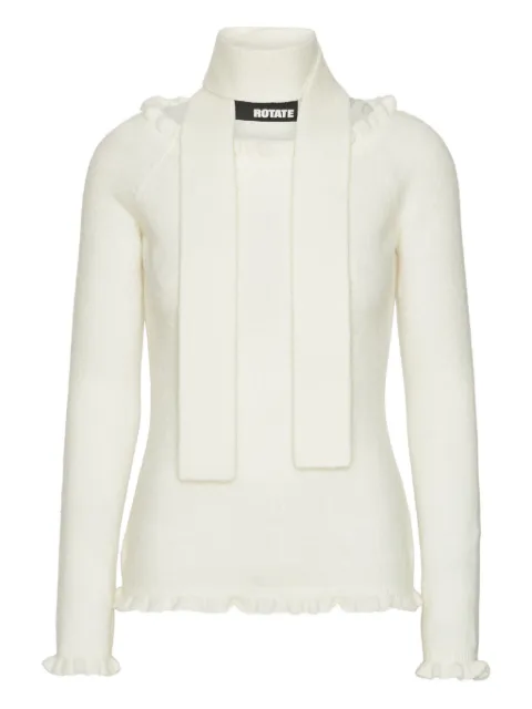 ROTATE BIRGER CHRISTENSEN ruffled-detail off-shoulder top Neutrals 114737857