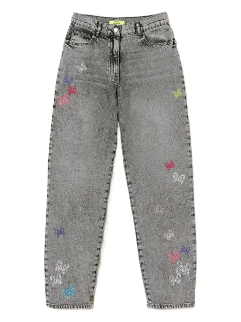 TWINSET Myfo embroidered barrel jeans Grey 252AQ2160