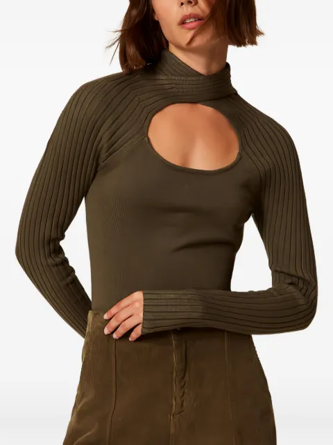 TWINSET ribbed cut-out jumper Green 252LI3FDD