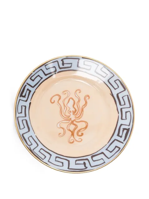 GINORI 1735 octopus-print greek-key plate Neutrals 004RG00FPT110