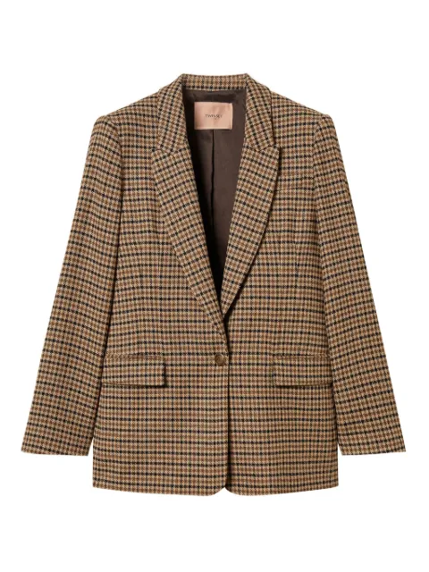 TWINSET checked-print single-breasted blazer Brown 252TT2420