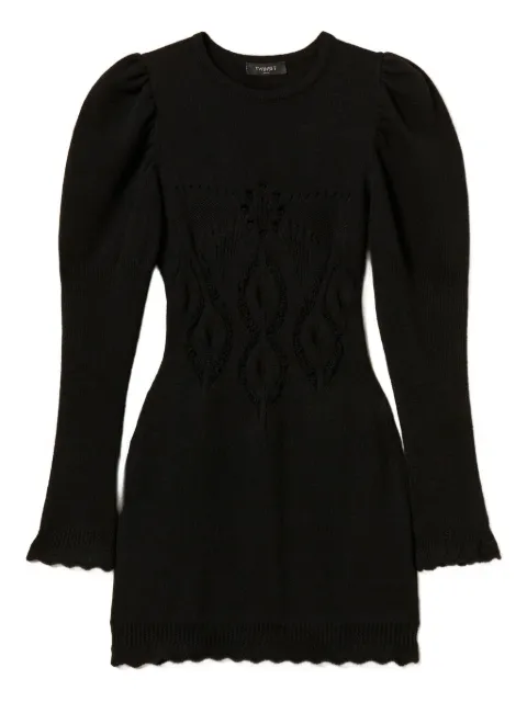 TWINSET crochet-knit mini dress Black 252TS3382