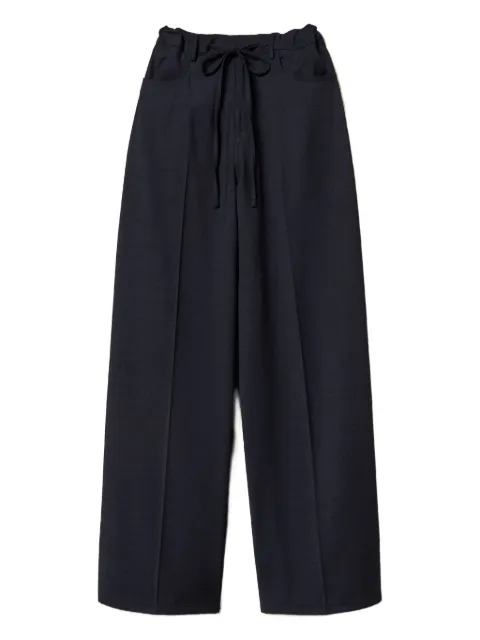 TWINSET drawstring wide-leg trousers Blue 252TT212A
