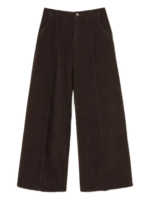 TWINSET wide-leg corduroy trousers Brown 252TT2180