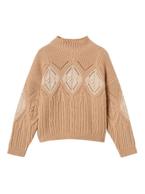 TWINSET cable-knit intarsia jumper Brown 252TT3290