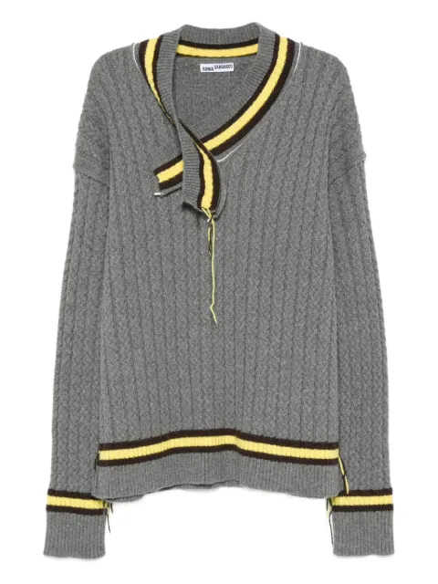 SONIA CARRASCO cable-knit striped sweater Grey KNFW26090318