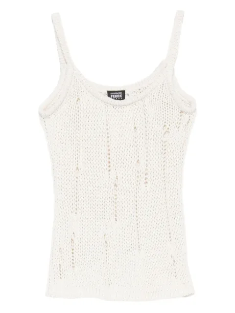 Gianfranco Ferré Pre-Owned 2000s open-knit tank top White GF250UI