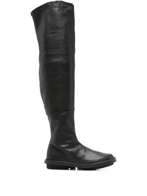 Trippen leather thigh-high boots Black STAGEFSATWAW
