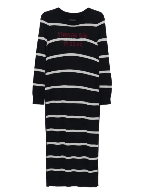 Marc O'Polo stripe-pattern crew-neck midi dress Blue 908511867043