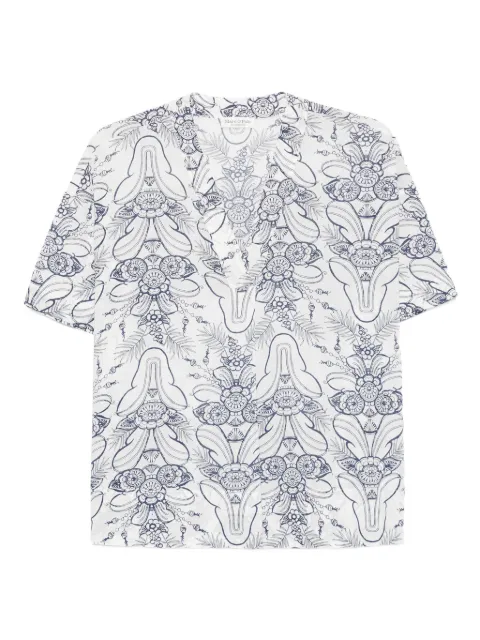 Marc O'Polo floral print short-sleeved top White M04094741157