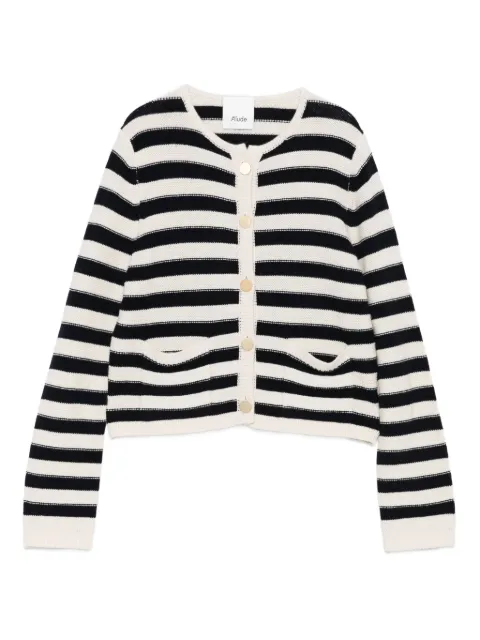 Allude striped button cardigan Black 25517020