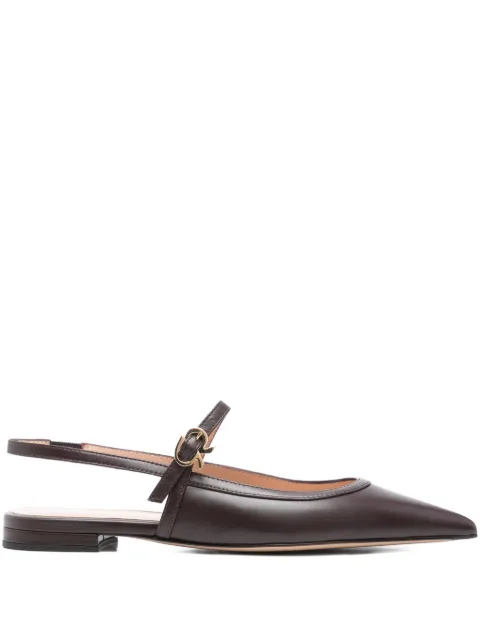 Gianvito Rossi buckle-strap pointed-toe flats Red G9559405RICVIT