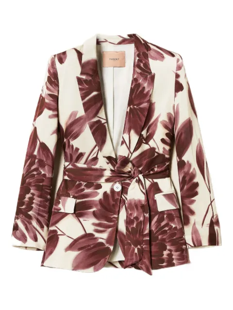 TWINSET floral-print belted blazer Red 252TP2700
