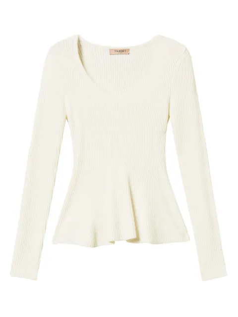 TWINSET ribbed sweatshirt White 252TT3141