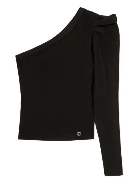 TWINSET one-shoulder draping top Black 252AT3011