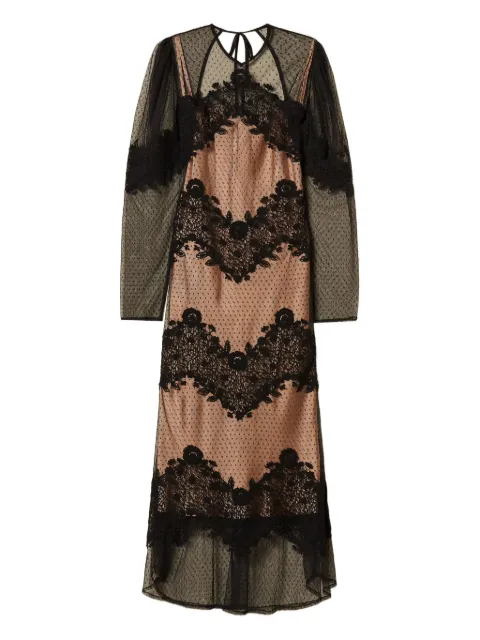TWINSET lace-detail tulle dress Black 252TS2230