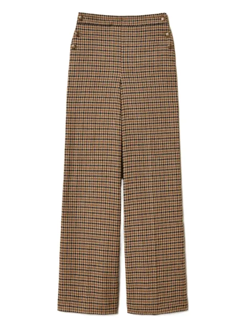 TWINSET checked button-fastening trousers Brown 252TT2421