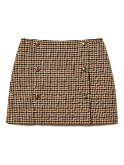 TWINSET checked buttoned mini skirt Brown 252TT2422