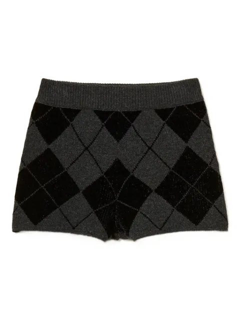 TWINSET diamond-pattern knit shorts Black 252TS3371