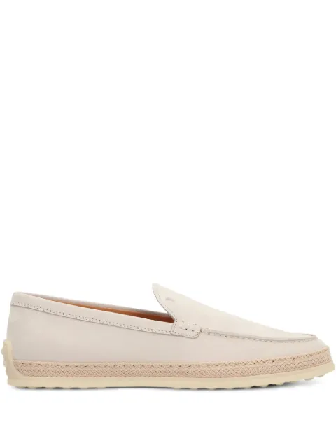 Tod's leather rope-trimmed-sole loafers Neutrals XXW92K0HU30UFQ