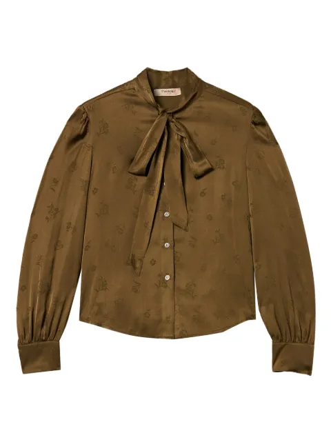 TWINSET floral-jacquard shirt Green 252TT2361