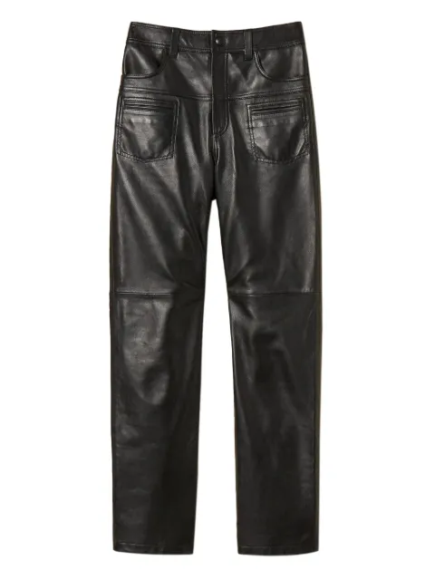 TWINSET stitch-detail leather pants Black 252TS2121