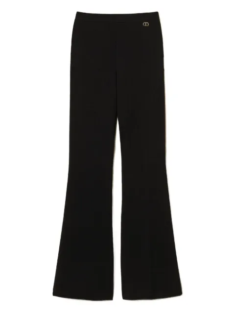 TWINSET flared logo-detail trousers Black 252TP3206