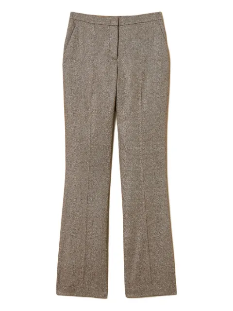 TWINSET lurex flared-leg trousers Brown 252TT2161