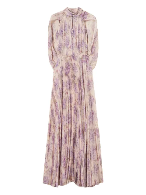 TWINSET pleated floral-print maxi dress Neutrals 252TS2356