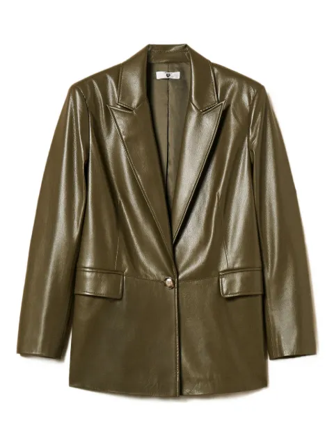TWINSET peak-lapel single-button blazer Green 252LI2EAA