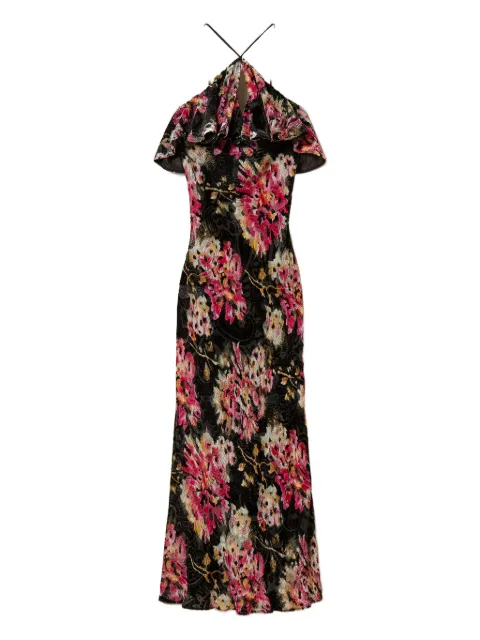 TWINSET floral-pattern ruffled dress Black 252TS2330